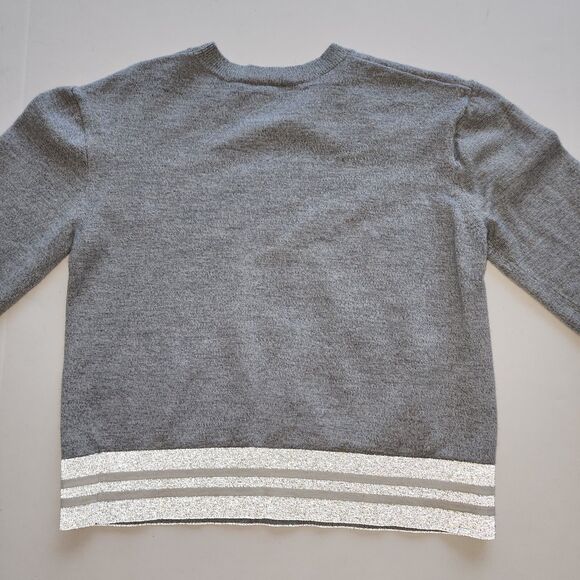 Rag & Bone Grey Reflective Be Kind Cropped Sweatshirt Size M - Picture 10 of 11